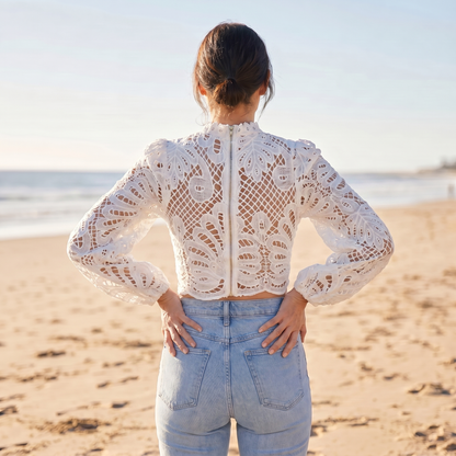Lace Flare Sleeve Top