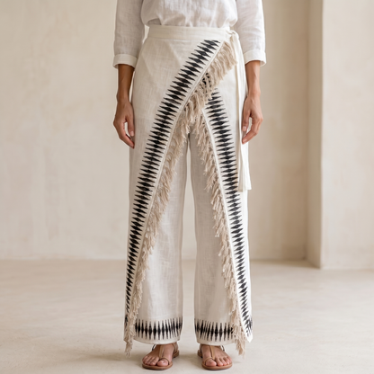 Fringe Contrast Pants