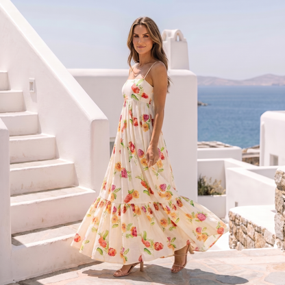 Floral Backless Maxi Dress