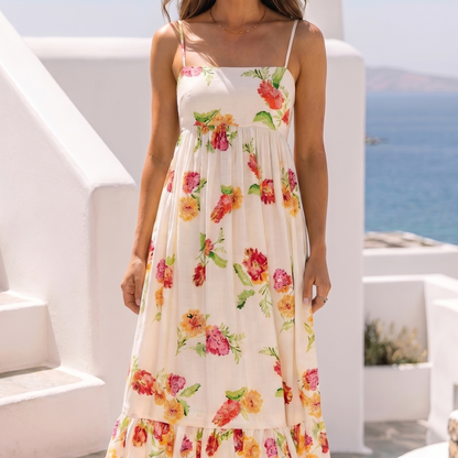 Floral Backless Maxi Dress