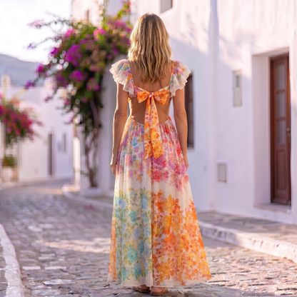 Floral Cutout Maxi Dress